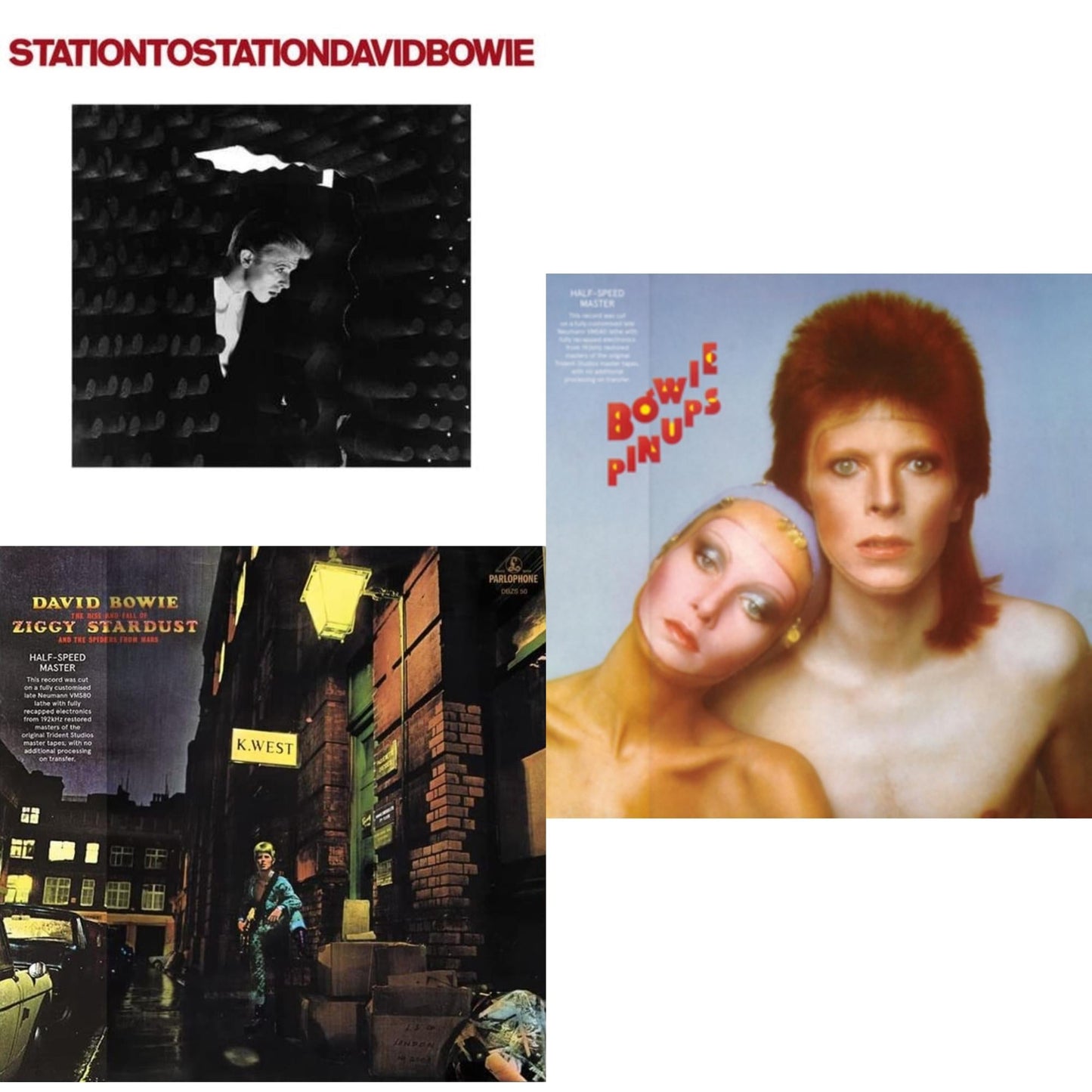 David Bowie - Station To Station (2016 Remastered Version) & Rise & Fall Of Ziggy Stardust & The Spiders From Mars (2012 Remaster/Half-Speed Master) & Pinups (2015 Remaster) - LP Vinyl Bundle