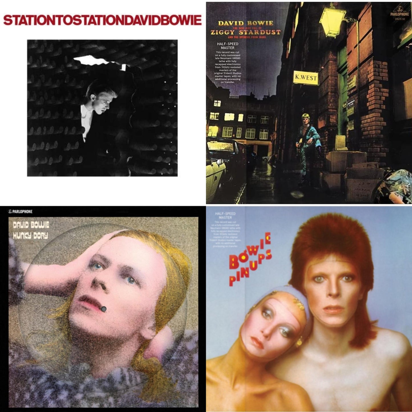David Bowie - Station To Station (2016 Remastered Version) & Rise & Fall Of Ziggy Stardust & The Spiders From Mars (2012 Remaster/Half-Speed Master) & Hunky Dory (2015 Remaster/50Th Anniv/Picture Disc) & Pinups (2015 Remaster) - LP Vinyl Bundle