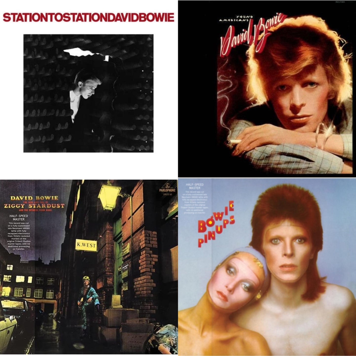David Bowie - Station To Station (2016 Remastered Version) & Young Americans (2016 Remastered Version) & Rise & Fall Of Ziggy Stardust & The Spiders From Mars (2012 Remaster/Half-Speed Master) & Pinups (2015 Remaster) - LP Vinyl Bundle