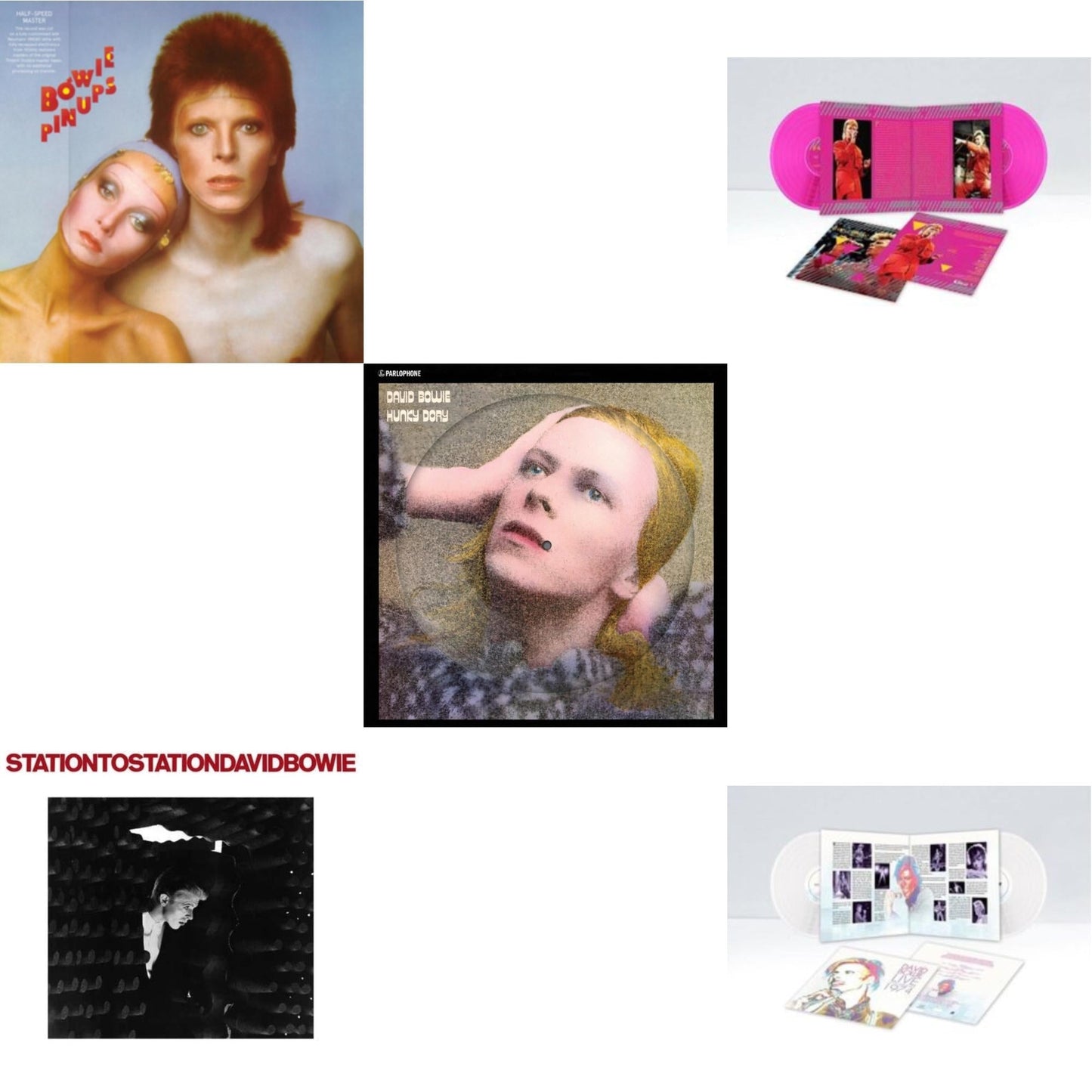 David Bowie - Station To Station (2016 Remastered Version) & Hunky Dory (2015 Remaster/50Th Anniv/Picture Disc) & Montreal '87 (Limited/Pink LP Vinyl) & Live Los Angeles 1974 (White LP Vinyl/Limited) & Pinups (2015 Remaster)