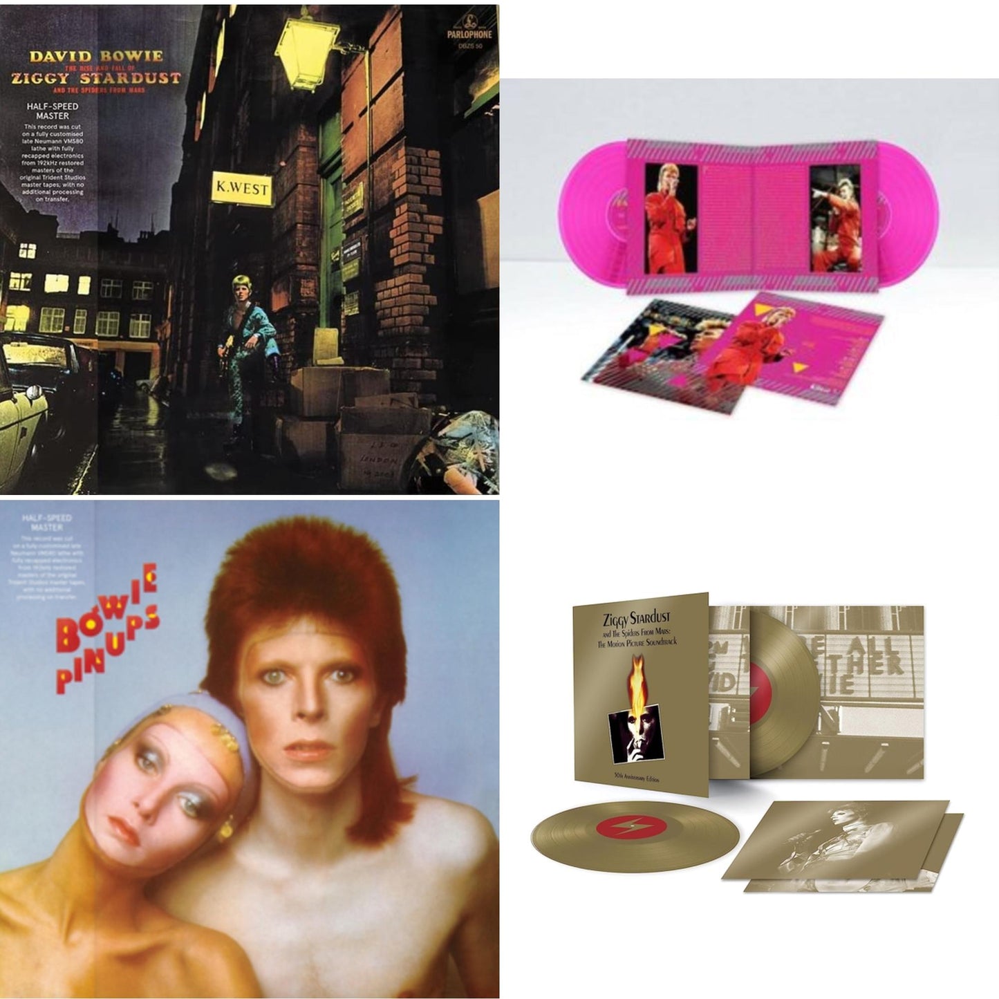 David Bowie - Rise & Fall Of Ziggy Stardust & The Spiders From Mars (2012 Remaster/Half-Speed Master) & Montreal '87 (Limited/Pink LP Vinyl) & Pinups (2015 Remaster) & Ziggy Stardust & The Spiders From Mars Ost (50Th Anniversary/2LP)