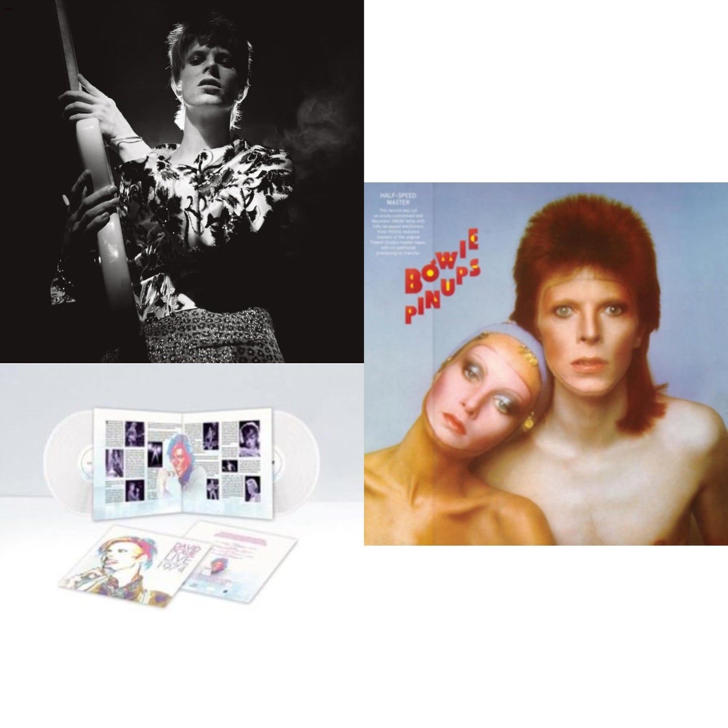 David Bowie - Live Los Angeles 1974 (White LP Vinyl/Limited) & Pinups (2015 Remaster) & Rock N Roll Star