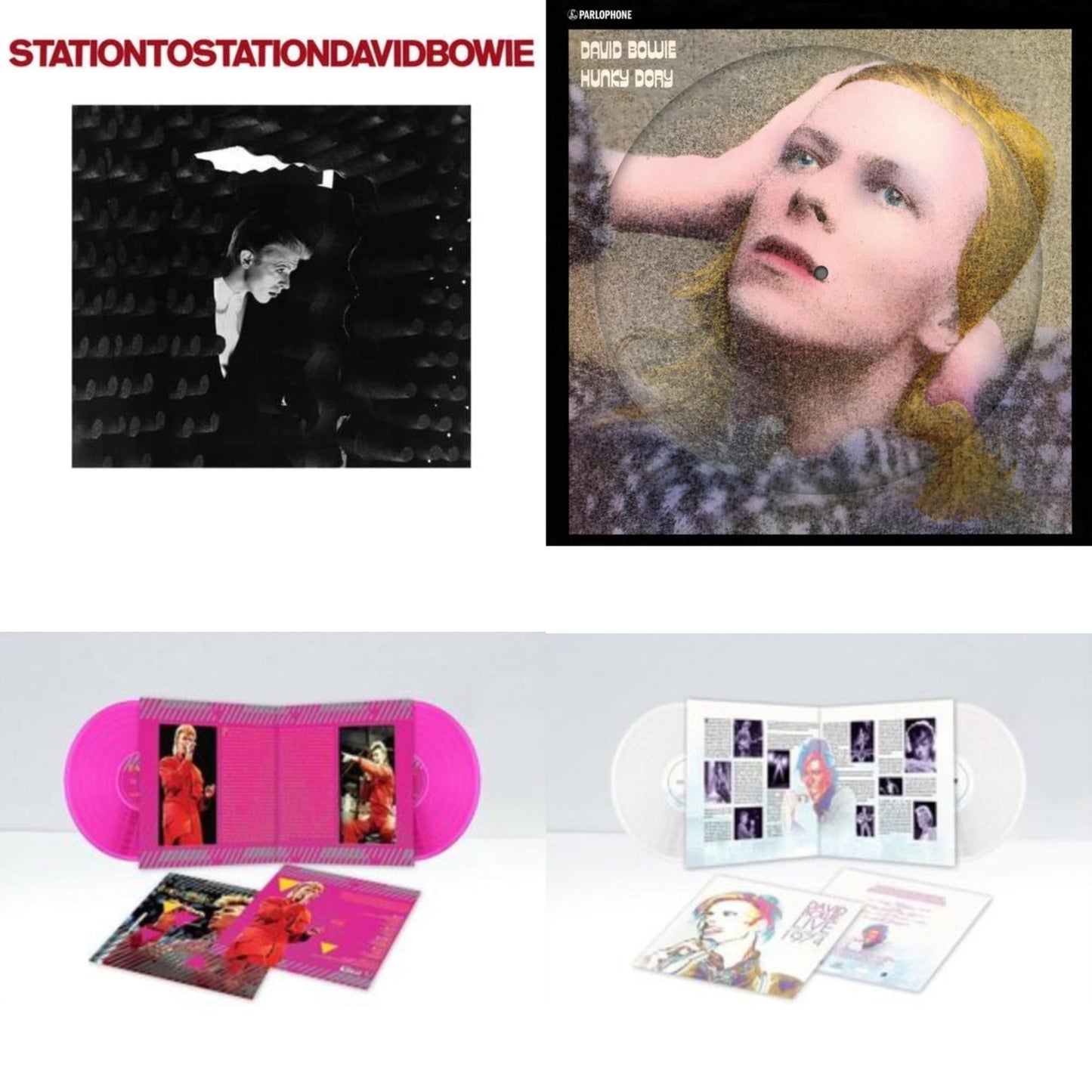 David Bowie - Station To Station (2016 Remastered Version) & Hunky Dory (2015 Remaster/50Th Anniv/Picture Disc) & Montreal '87 (Limited/Pink LP Vinyl) & Live Los Angeles 1974 (White LP Vinyl/Limited)