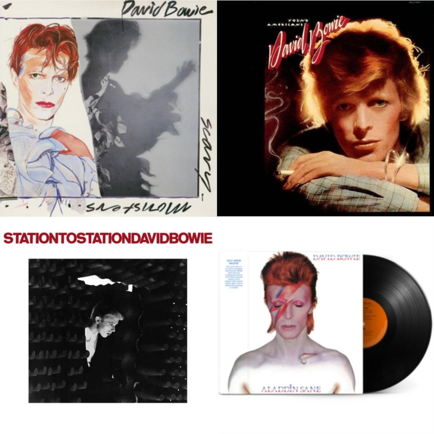 David Bowie - Scary Monsters (& Super Creeps) (2017 Remaster) & Station To Station (2016 Remastered Version) & Young Americans (2016 Remastered Version) & Aladdin Sane (2013 Remaster) (Half Speed Master) - LP Vinyl Bundle