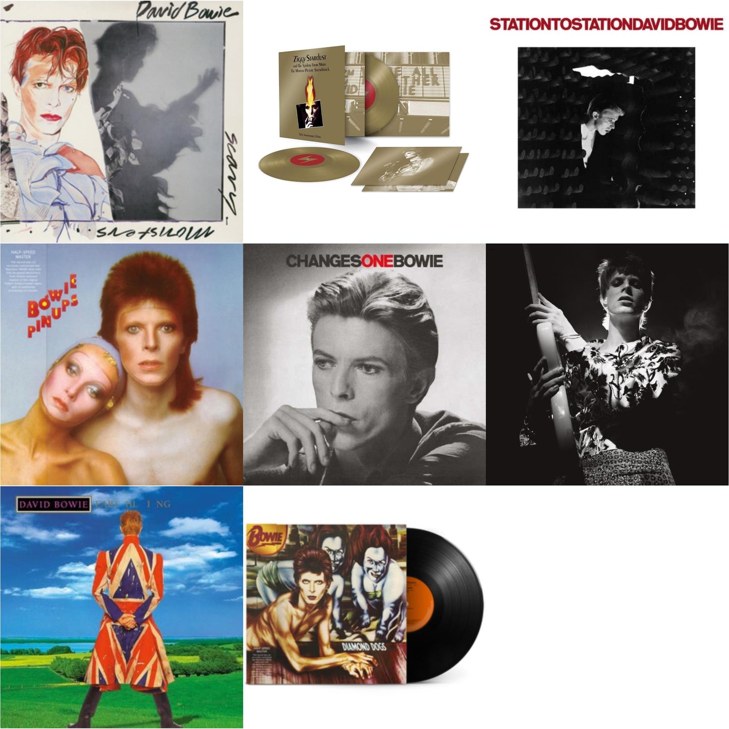 David Bowie - Earthling (2021 Remaster/2LP) & Scary Monsters (& Super Creeps) (2017 Remaster) & Station To Station (2016 Remastered Version) & Changesonebowie (180G) & Pinups (2015 Remaster) & Ziggy Stardust & The Spiders From Mars Ost (50Th