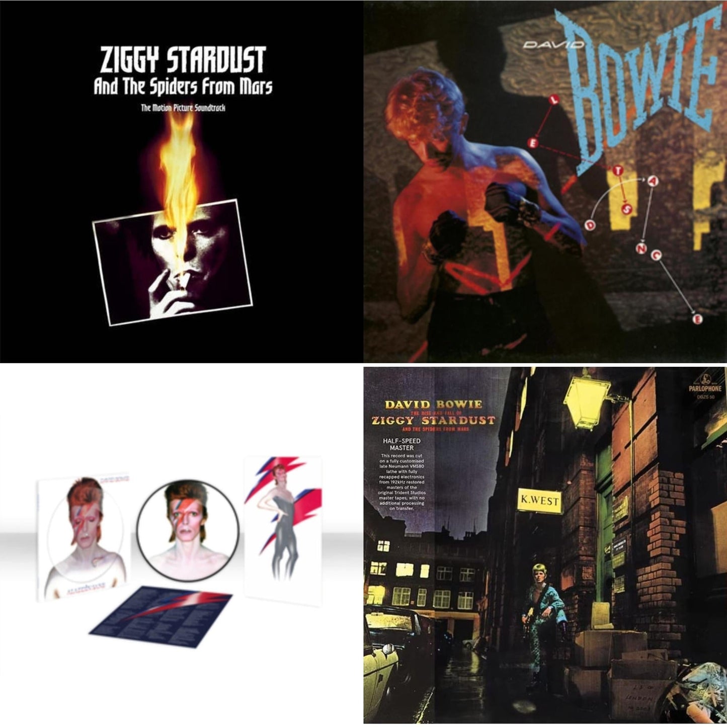 David Bowie - Let's Dance (2018 Remastered Version) & Rise & Fall Of Ziggy Stardust & The Spiders From Mars (2012 Remaster/Half-Speed Master) & Aladdin Sane (2013 Remaster) (Picture Disc) & Ziggy Stardust & The Spiders From Mars Ost (2LP)