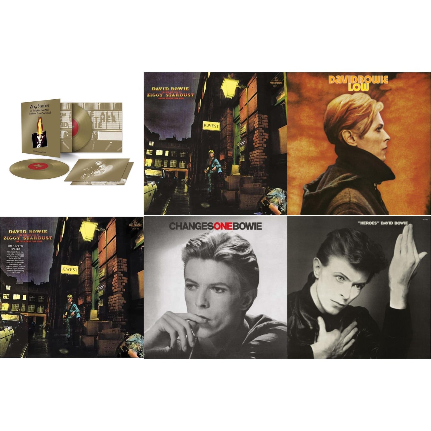 David Bowie - Heroes (2017 Remaster) & Low (2017 Remaster) & Changesonebowie (180G) & Rise & Fall Of Ziggy Stardust & The Spiders From Mars (2012 Remaster/Half-Speed Master) & Ziggy Stardust & The Spiders From Mars Ost (50Th Anniversary/2LP) & Rise &