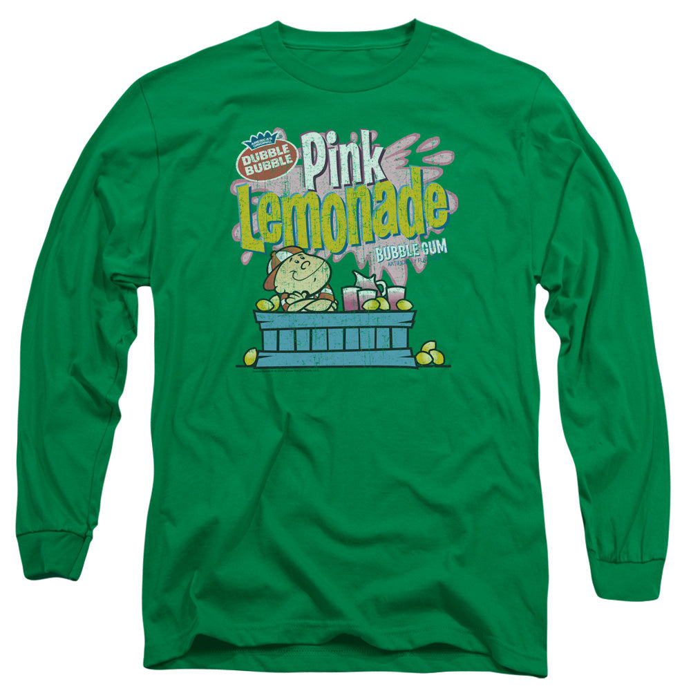 Dubble Bubble Pink Lemonade Mens Long Sleeve Shirt Kelly Green Officially Licensed Officially Licensed