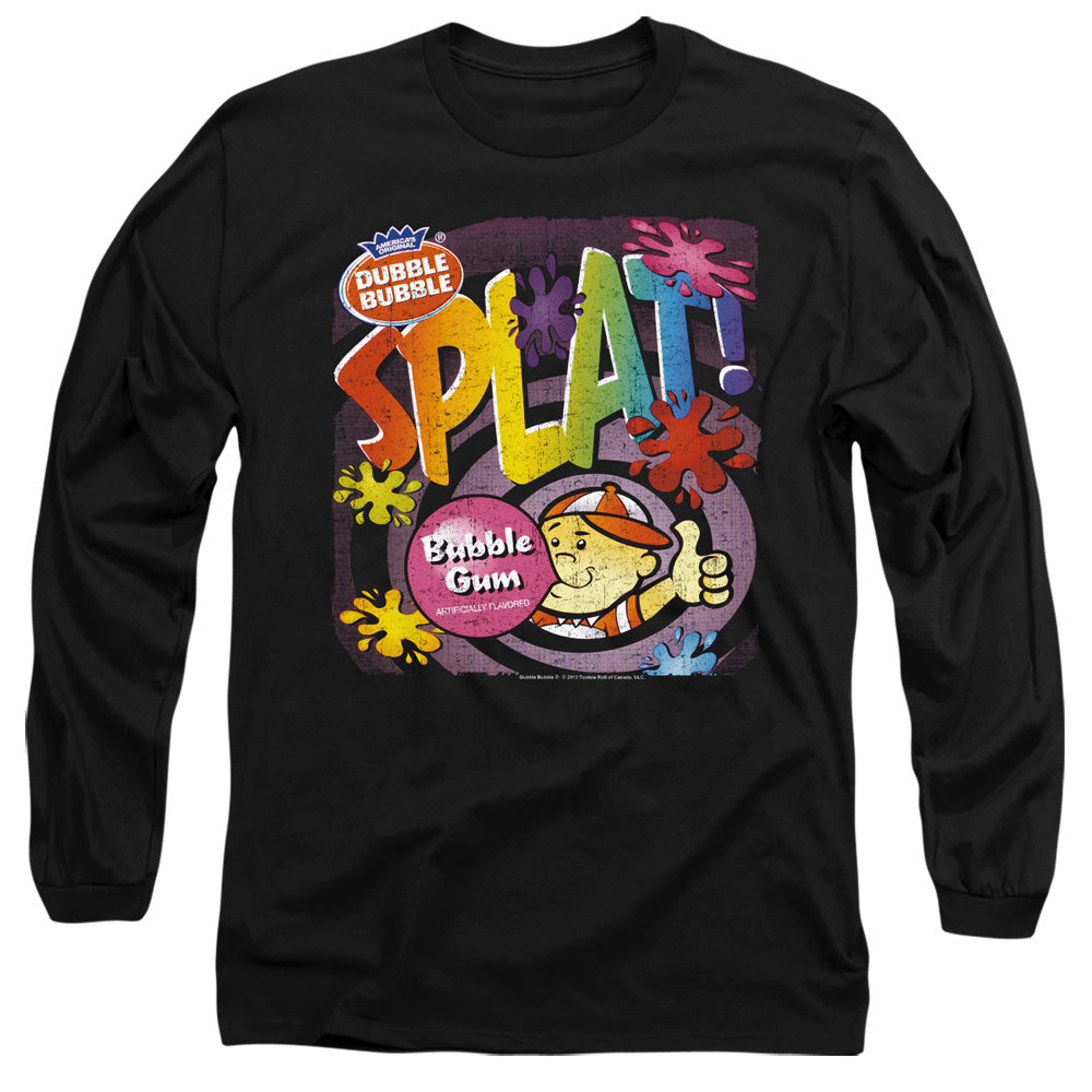 Dubble Bubble Splat Gum Mens Long Sleeve Shirt Black Officially Licensed Officially Licensed