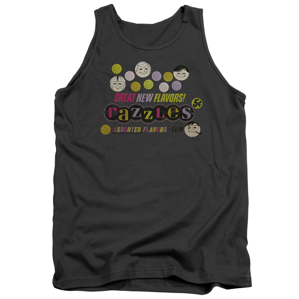 Dubble Bubble Razzles Retro Box Mens Tank Top Shirt Charcoal Officially Licensed