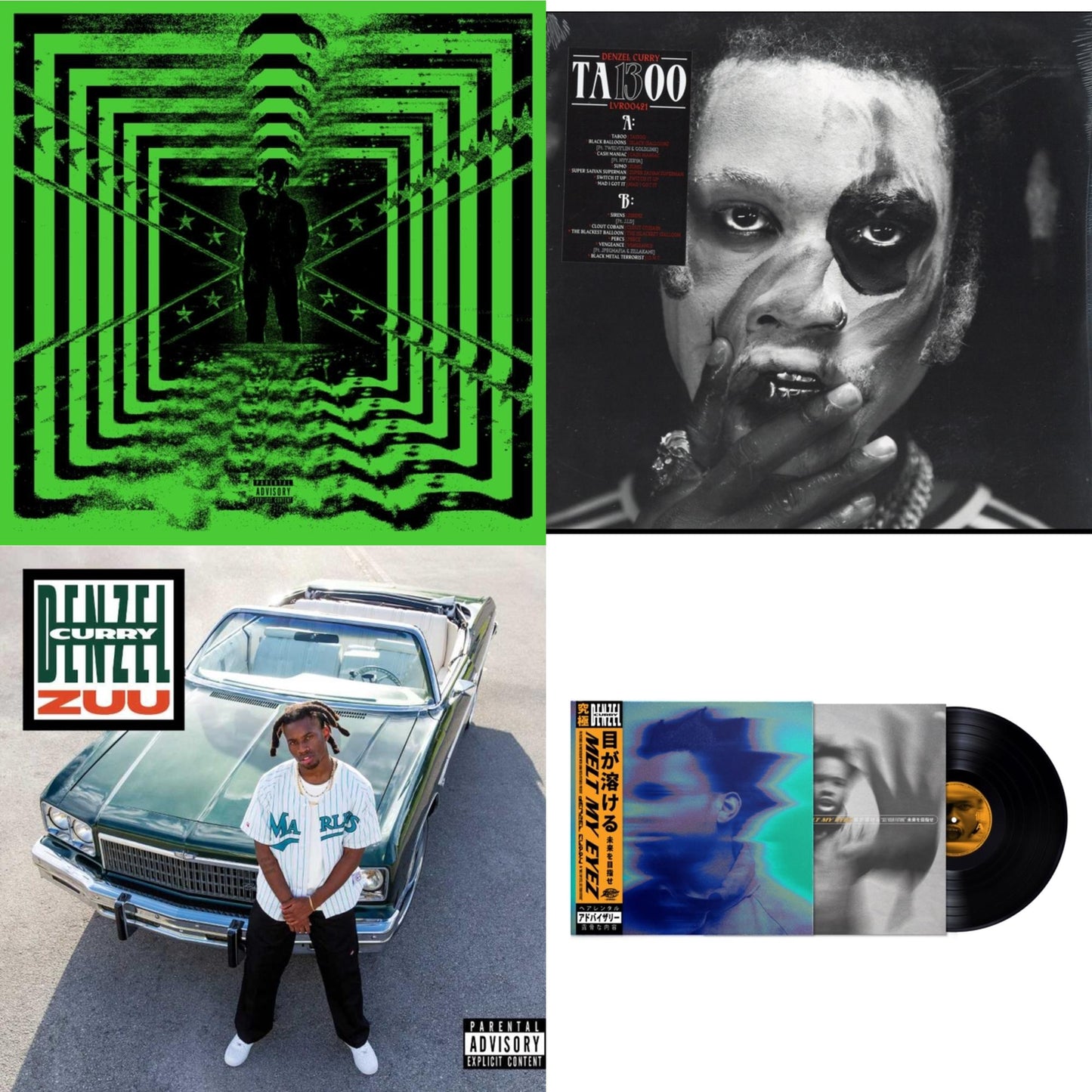 Denzel Curry - 32 Zel (Neon Yellow LP Vinyl) & Ta13oo (Red Slushie LP Vinyl) & Zuu & Melt My Eyez See Your Future