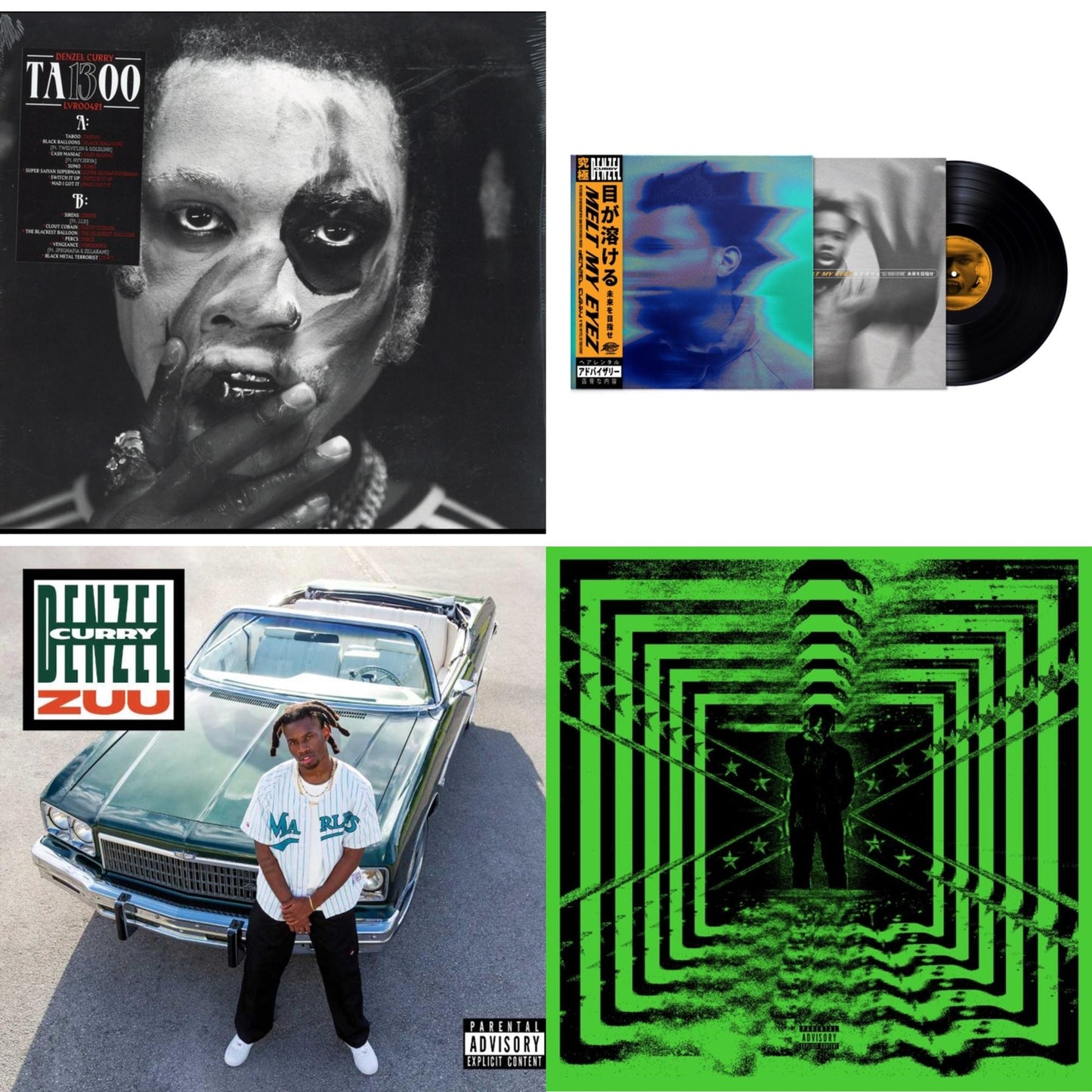 Denzel Curry - Ta13oo (Red Slushie LP Vinyl) & Zuu & Melt My Eyez See Your Future & 32 Zel (Neon Yellow LP Vinyl)