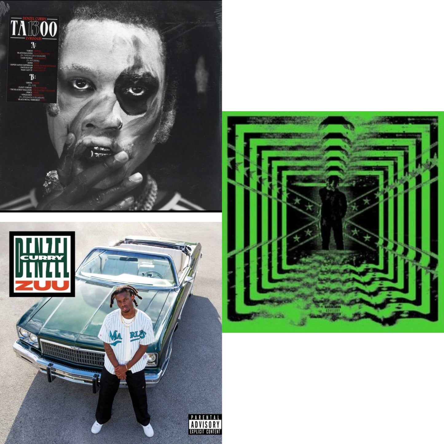 Denzel Curry - Ta13oo (Red Slushie LP Vinyl) & Zuu & 32 Zel (X) (Silver/Black Splatter LP Vinyl)