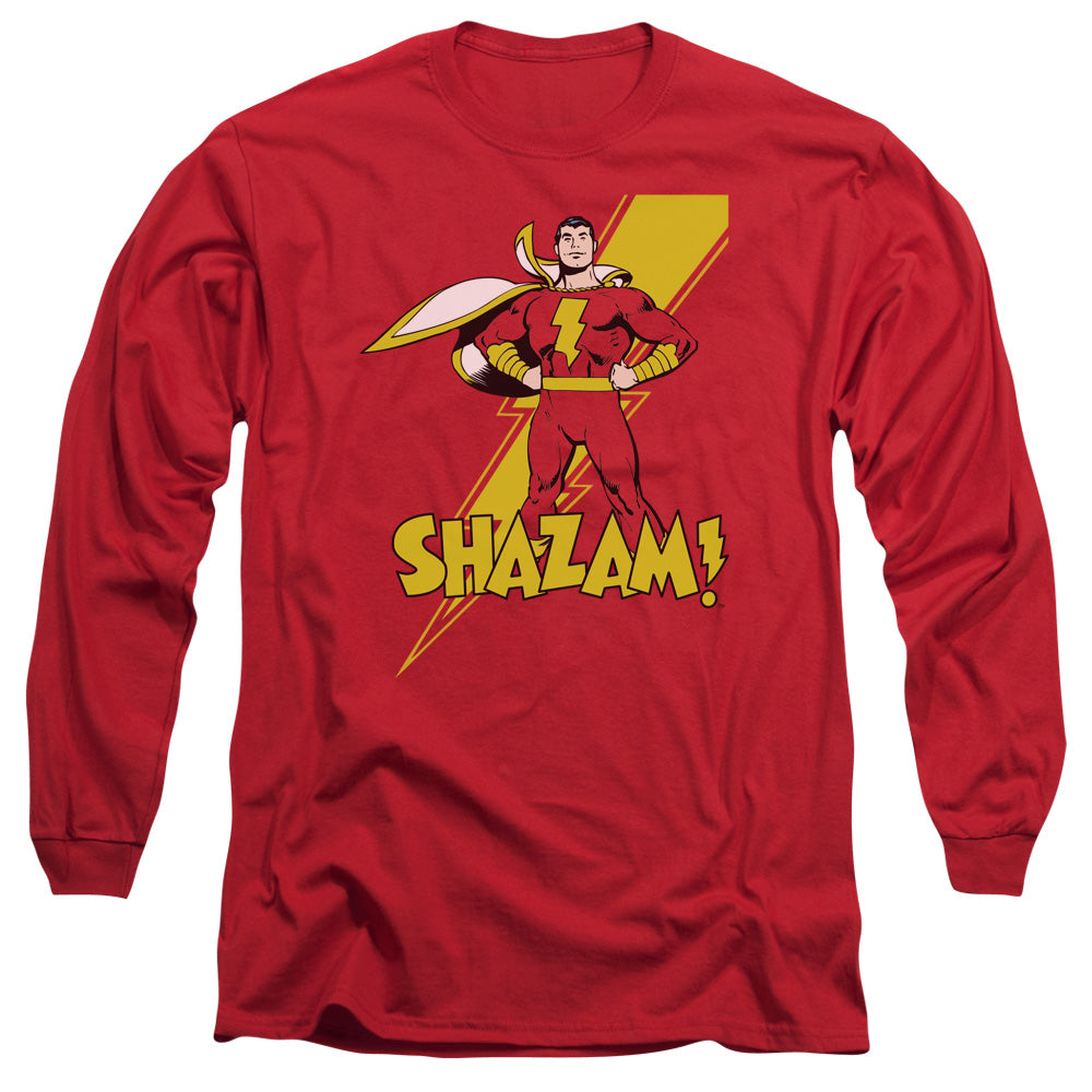 Dc Shazam Shazam Mens Long Sleeve Shirt Red Officially Licensed