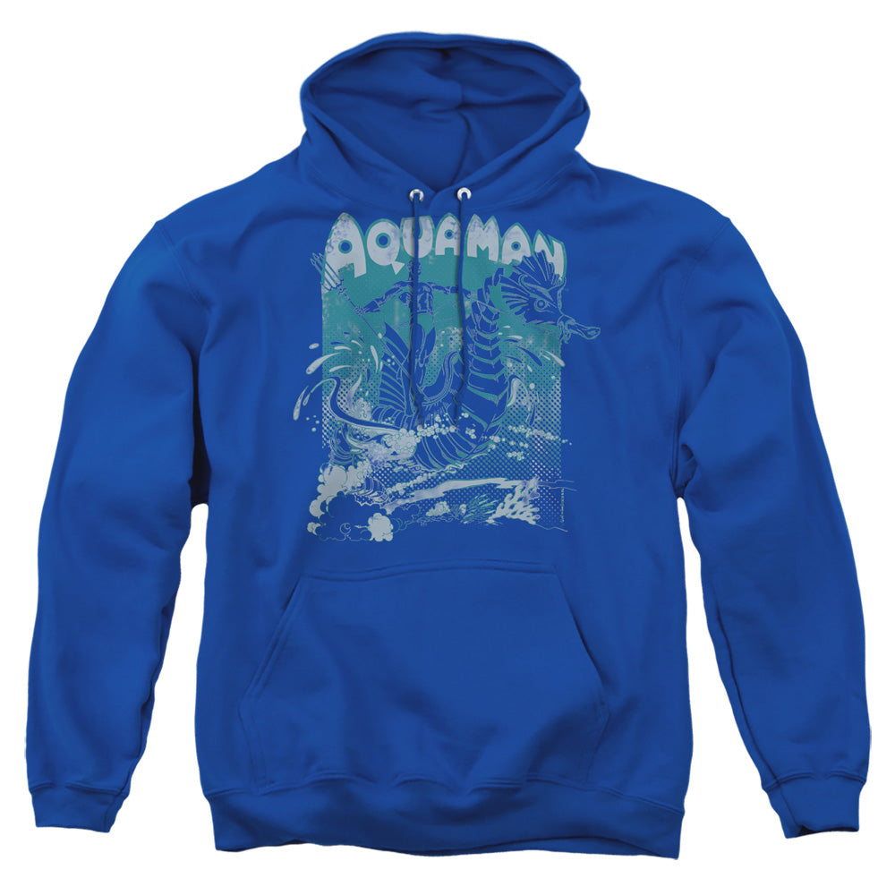 Dc Aquaman Catch A Wave Mens Hoodie Royal Officially Licensed