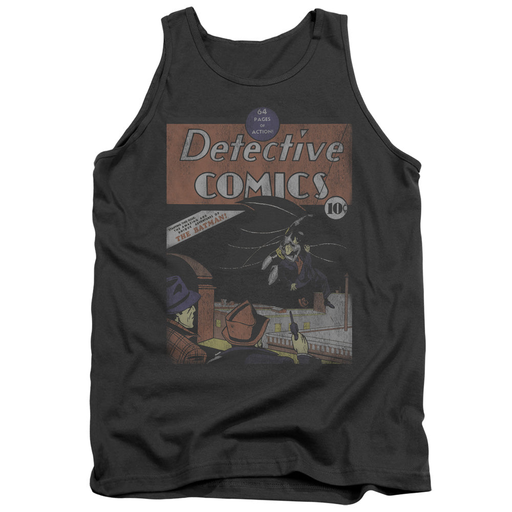 Dc Detective #27 Distressed Mens Tank Top Shirt Charcoal Officially Licensed