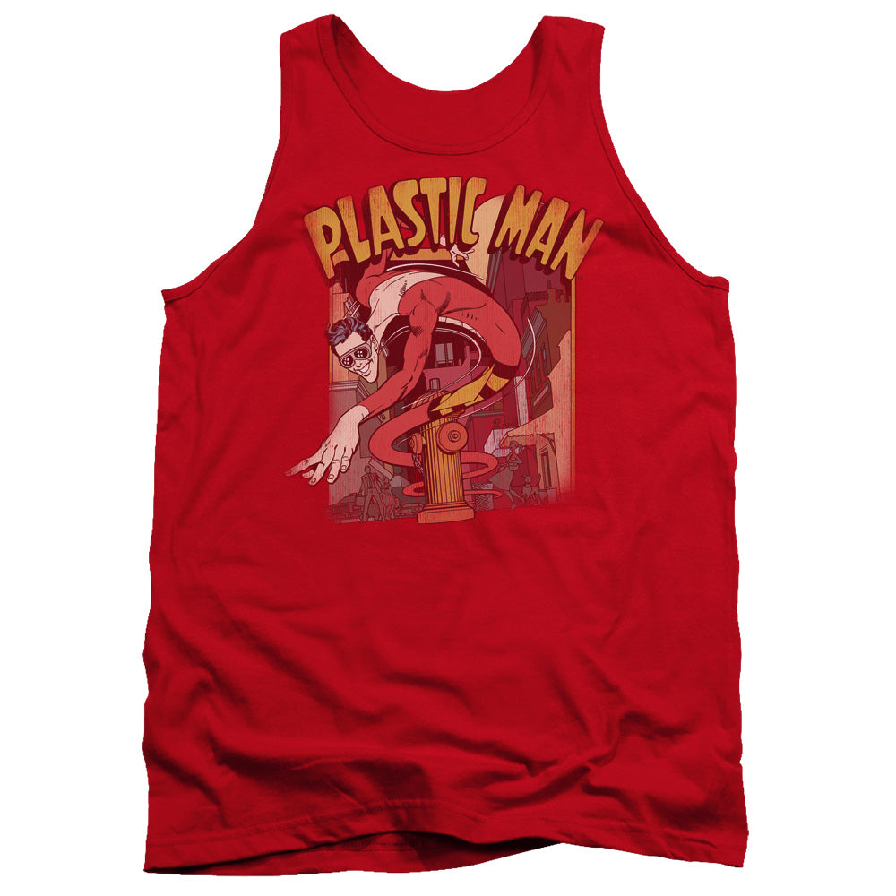 Dc Plastic Man Street Mens Tank Top Shirt Red Officially Licensed
