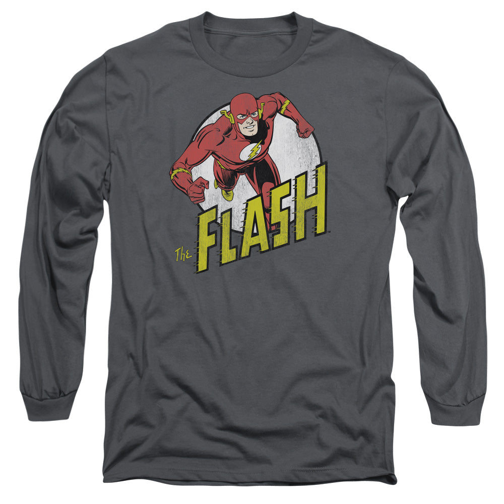 Dc Flash Run Flash Run Mens Long Sleeve Shirt Charcoal Officially Licensed