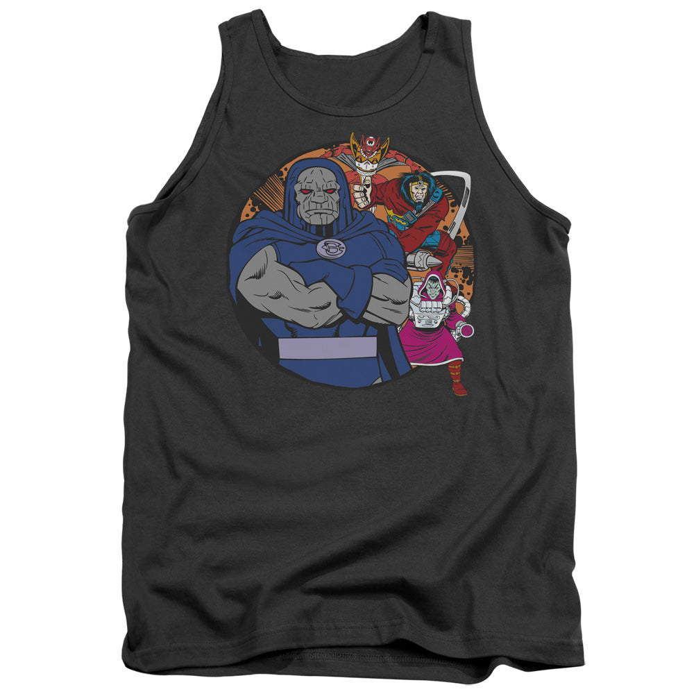 Dc Apokolips Represent Mens Tank Top Shirt Charcoal Officially Licensed