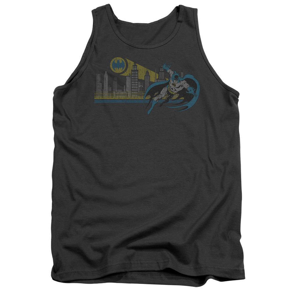 Dc Gotham Retro Mens Tank Top Shirt Charcoal Officially Licensed