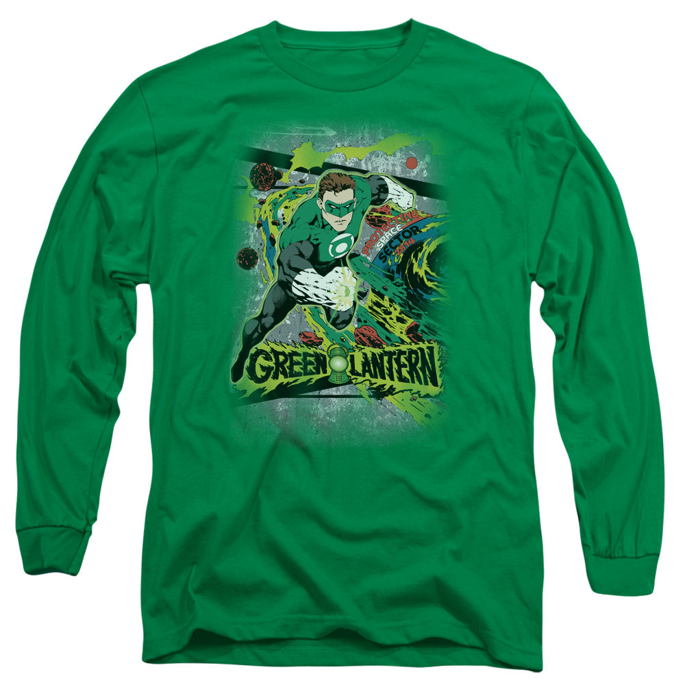 Dc Space Sector 2814 Mens Long Sleeve Shirt Kelly Green Officially Licensed