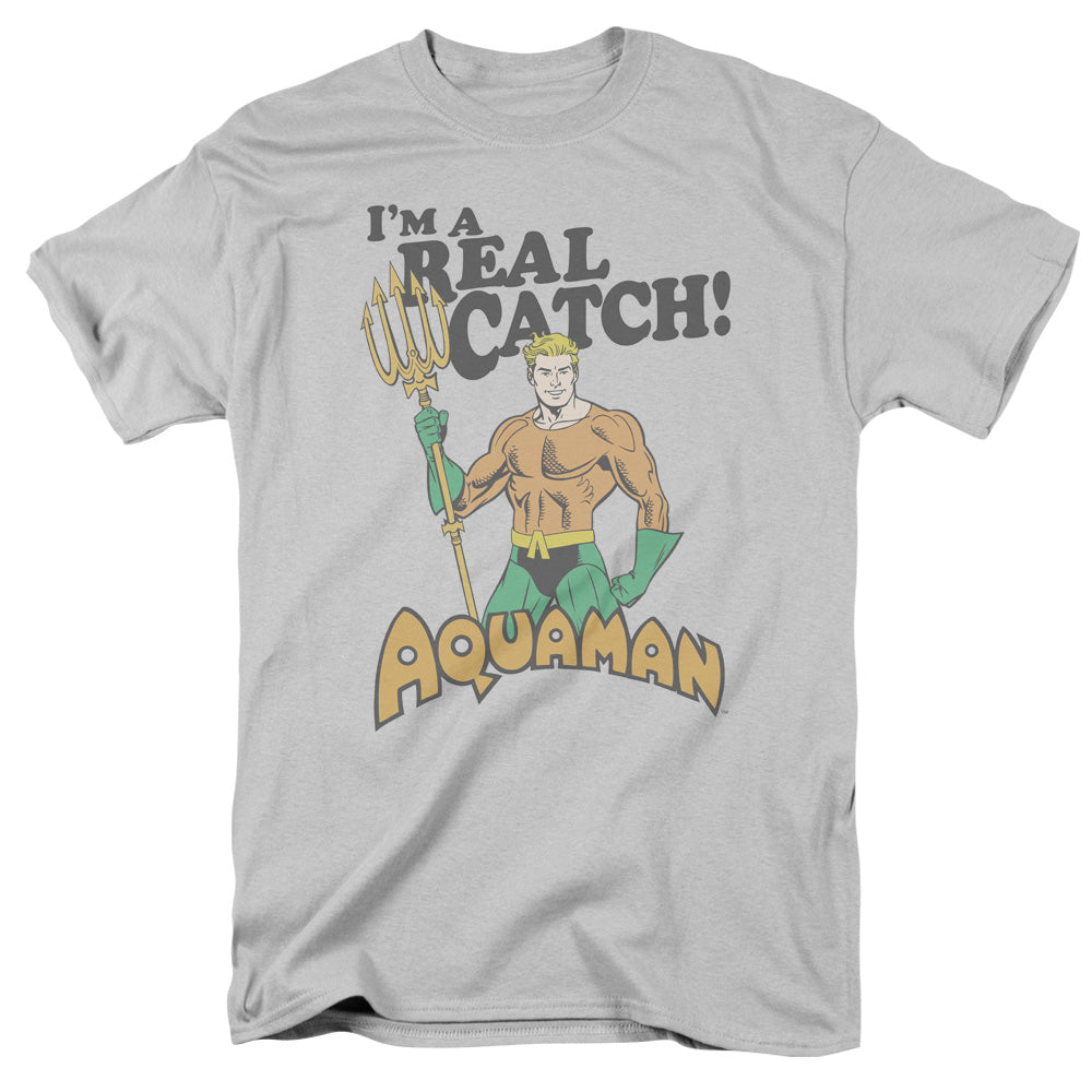 Dco Real Catch Mens T Shirt Silver