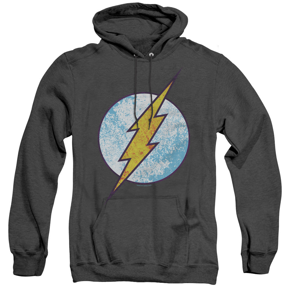 Dc Flash Flash Neon Distress Logo Heather Mens Hoodie Black Officially Licensed