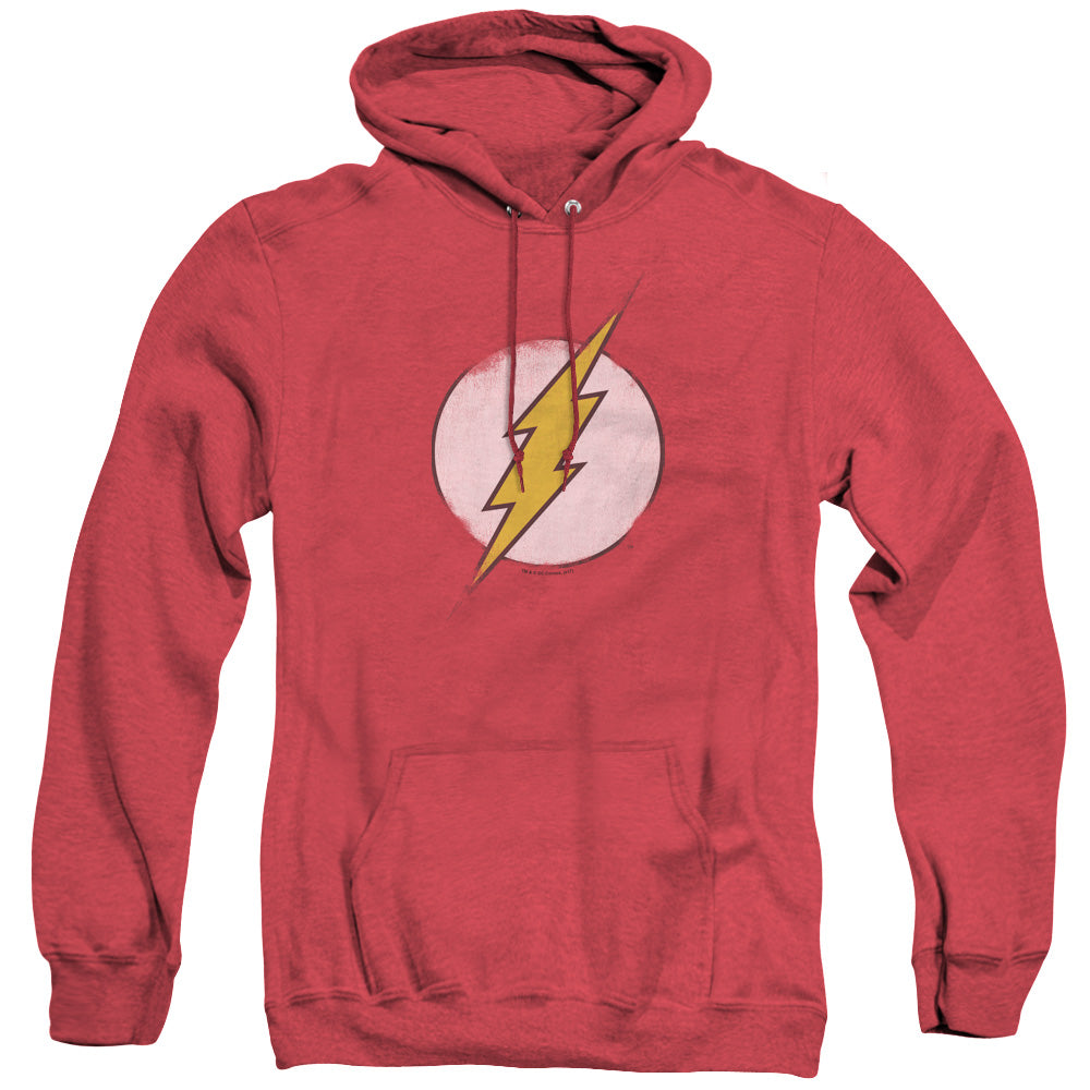 Dc Flash Rough Flash Logo Heather Mens Hoodie Red Officially Licensed