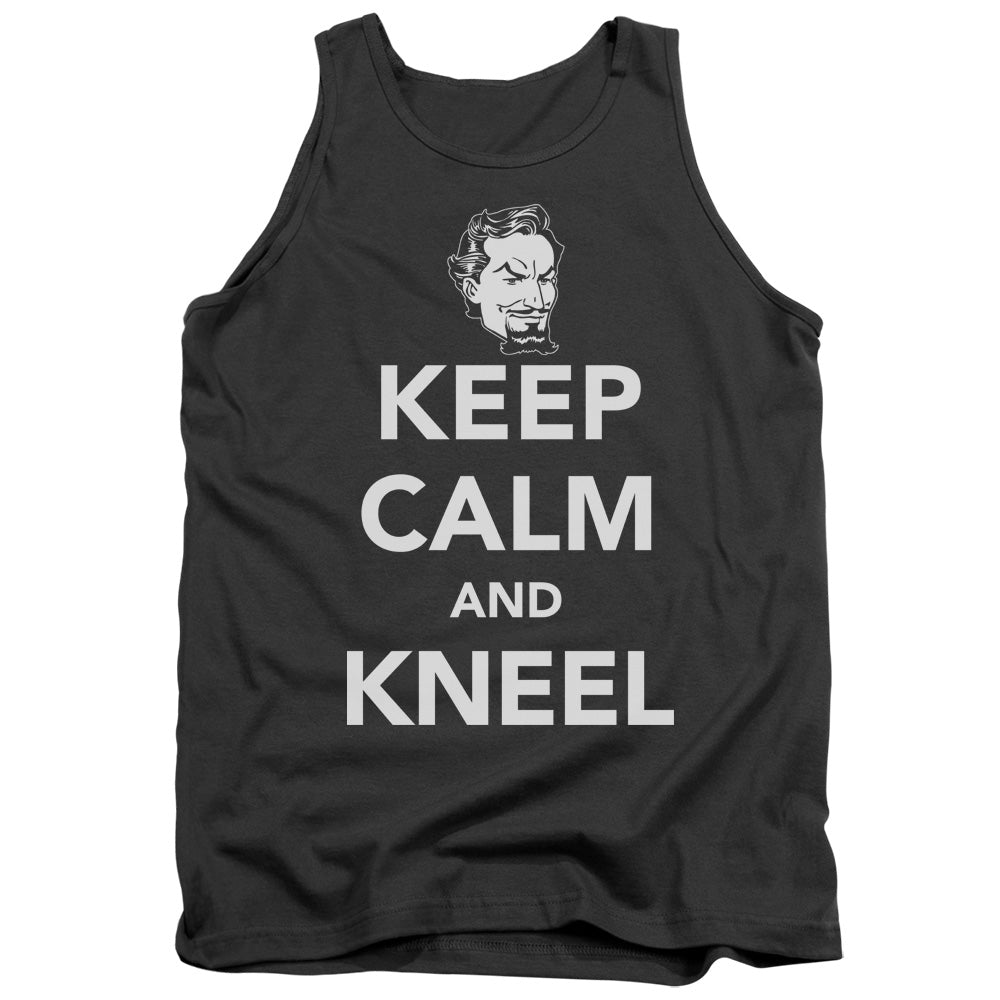 Dc Keep Calm And Kneel Mens Tank Top Shirt Charcoal Officially Licensed