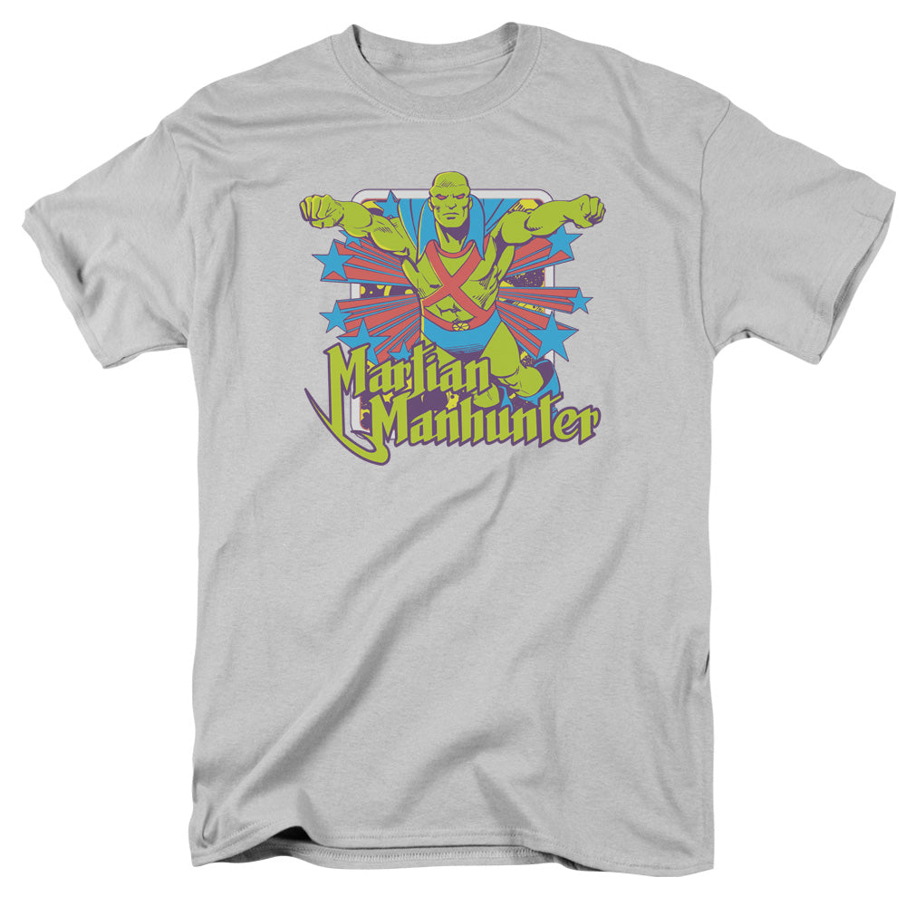Dc Manhunter Stars Mens T Shirt Silver