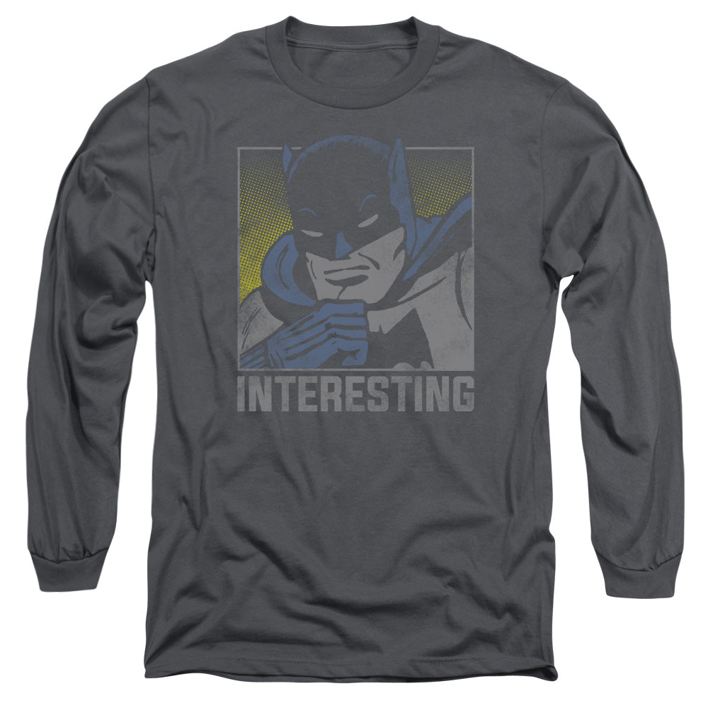 Dc Interesting Mens Long Sleeve Shirt Charcoal Officially Licensed
