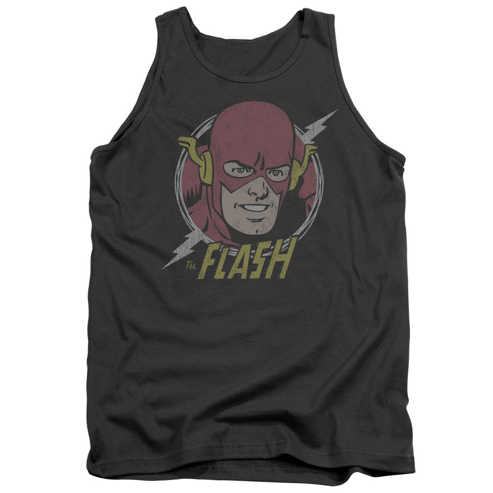 Dc Flash Vintage Voltage Mens Tank Top Shirt Charcoal Officially Licensed