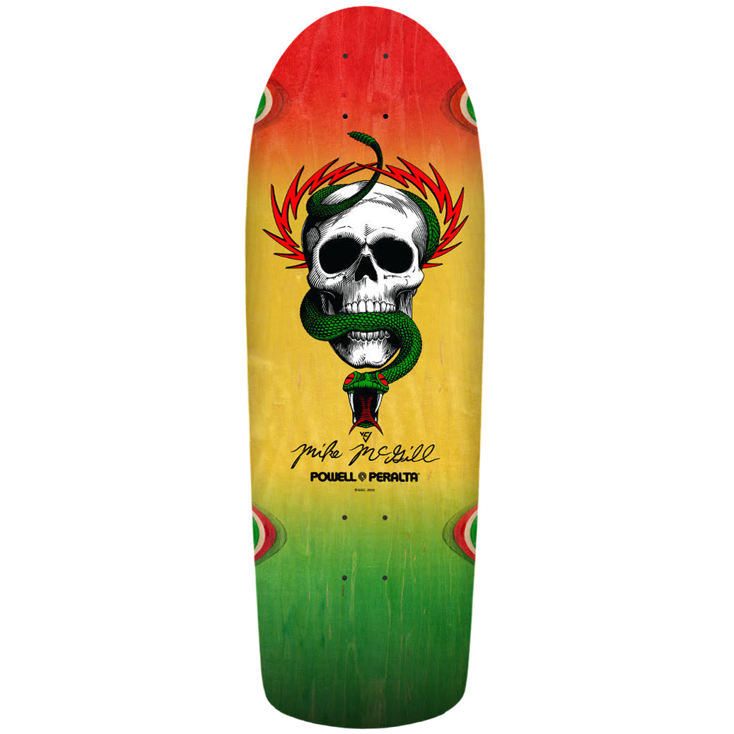 Powell Peralta McGill Skull & Snake Skateboard Deck - 10ƒ?? Rasta Fade