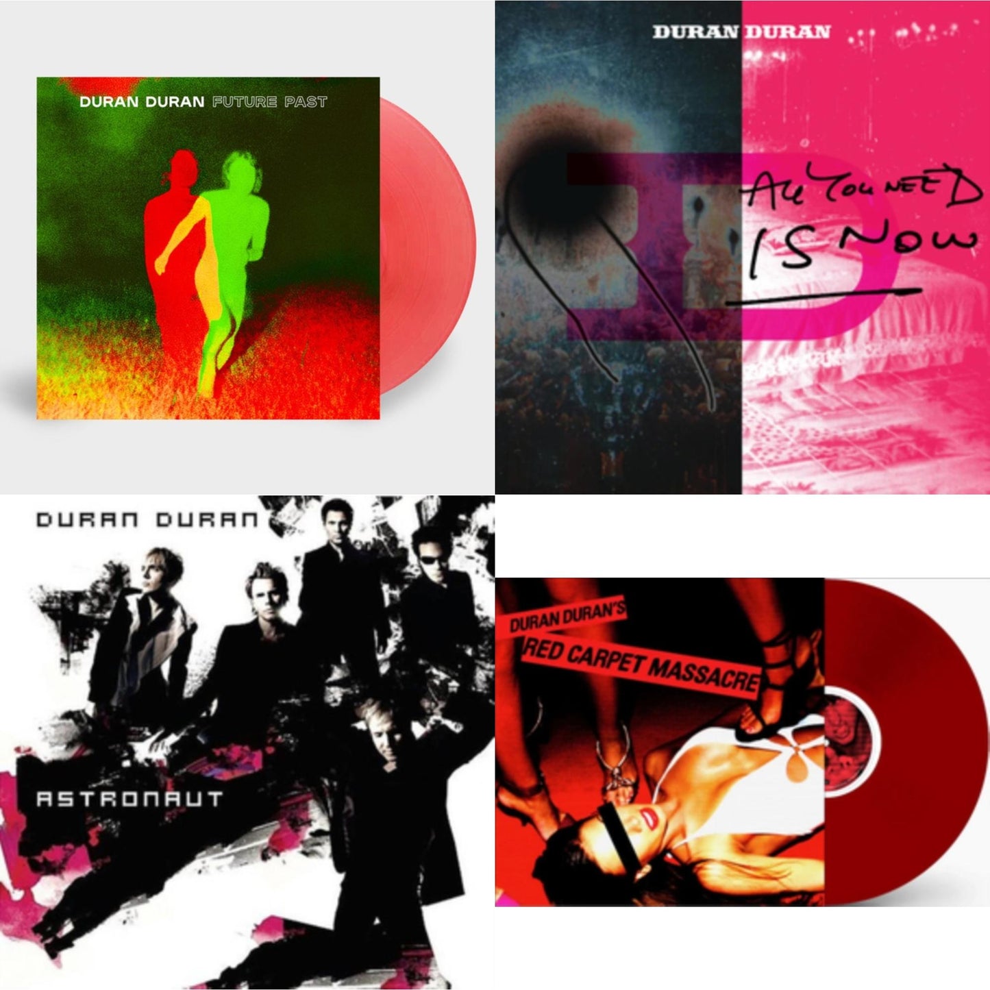 Duran Duran - Future Past (Transparent Red LP Vinyl) (I) & All You Need Is Now (Magenta Vinyl/2LP) (I) & Astronaut (Milky Clear Vinyl/2LP) (I) & Red Carpet Massacre (Translucent Ruby Vinyl/2LP) (I)