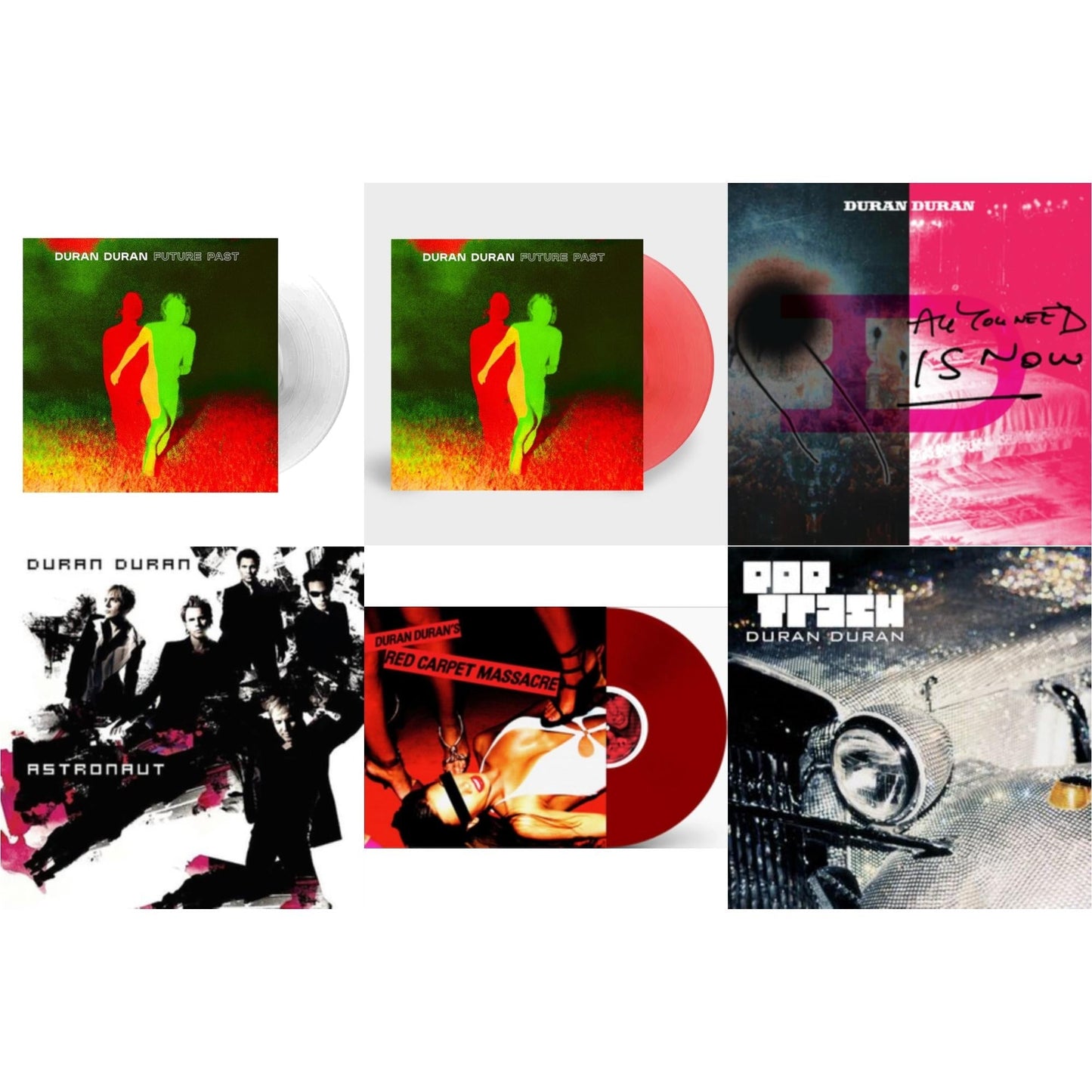 Duran Duran - Future Past & Future Past (Transparent Red LP Vinyl) (I) & All You Need Is Now (Magenta Vinyl/2LP) (I) & Astronaut (Milky Clear Vinyl/2LP) (I) & Red Carpet Massacre (Translucent Ruby Vinyl/2LP) (I) & Pop Trash (2LP)