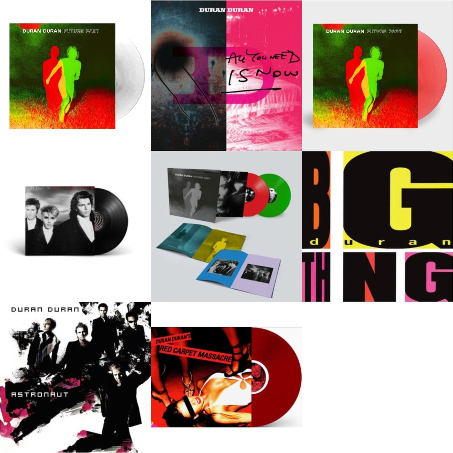 Duran Duran - Future Past & Future Past (Transparent Red LP Vinyl) (I) & All You Need Is Now (Magenta Vinyl/2LP) (I) & Astronaut (Milky Clear Vinyl/2LP) (I) & Red Carpet Massacre (Translucent Ruby Vinyl/2LP) (I) & Future Past (Complete Edition/2LP) &