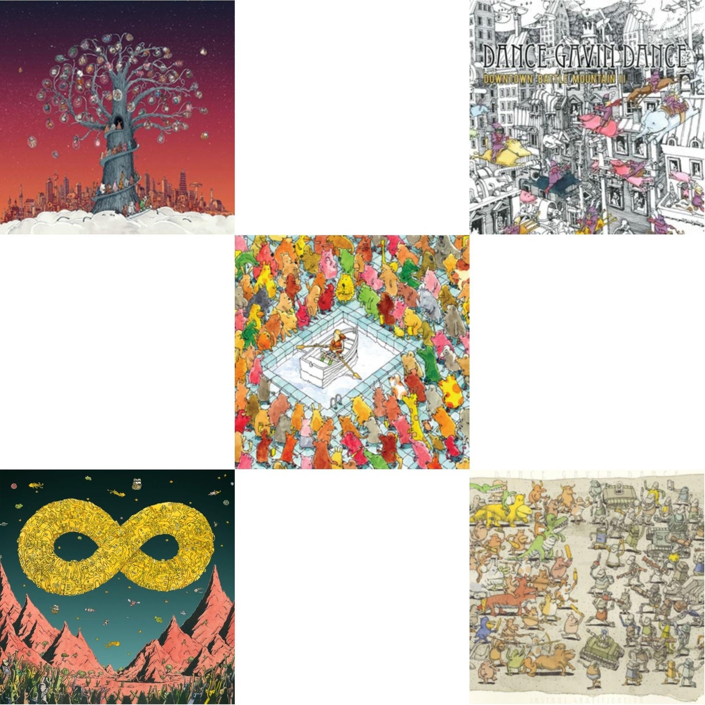 Dance Gavin Dance - Artificial Selection & Mothership & Happiness (180G) & Downtown Battle Mountain Ii & Instant Gratification - LP Vinyl Bundle
