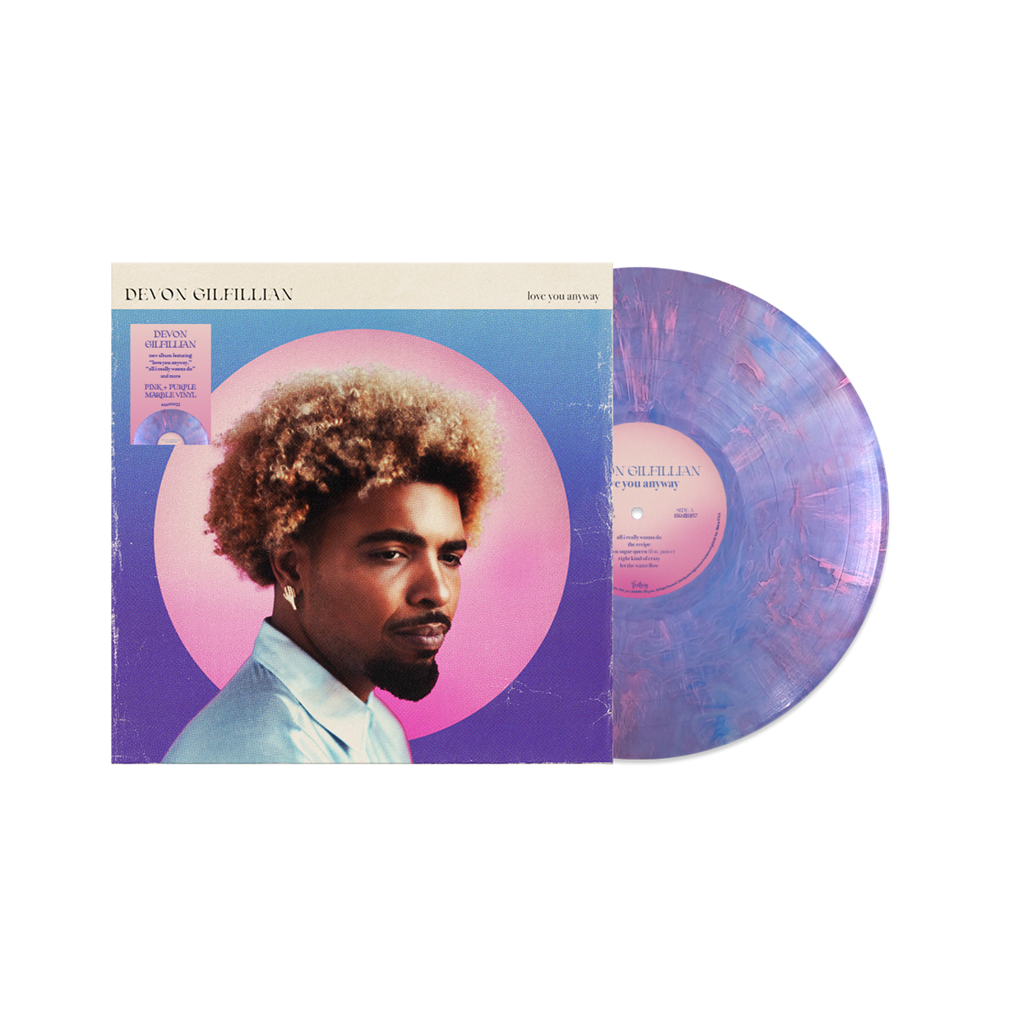 Devon Gilfillian - Love You Anyway - Pink / Purple Marbled Vinyl Record