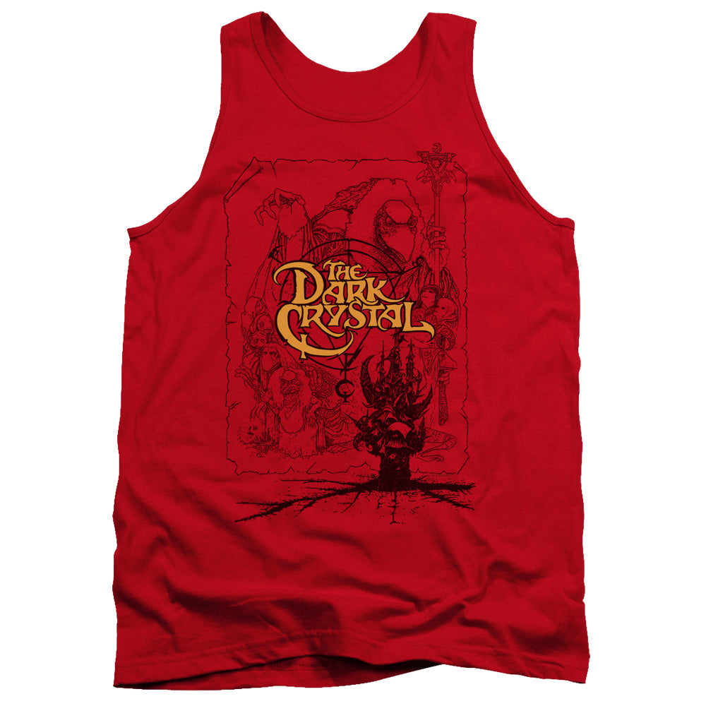 Dark Crystal Poster Lines Mens Tank Top Shirt Red Officially Licensed