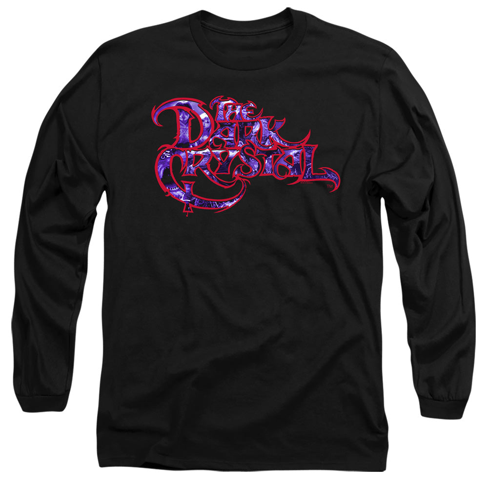 Dark Crystal Collage Logo Mens Long Sleeve Shirt Black Officially Licensed Officially Licensed