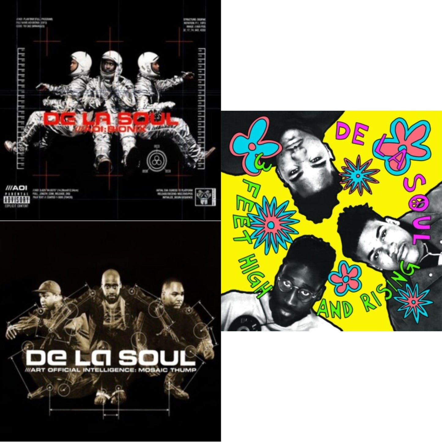 De La Soul - 3 Feet High & Rising (2LP/Yellow Vinyl) & Art Official Intelligence: Mosaic Thump (Remaster) & Aoi: Bionix (Remaster/2LP)
