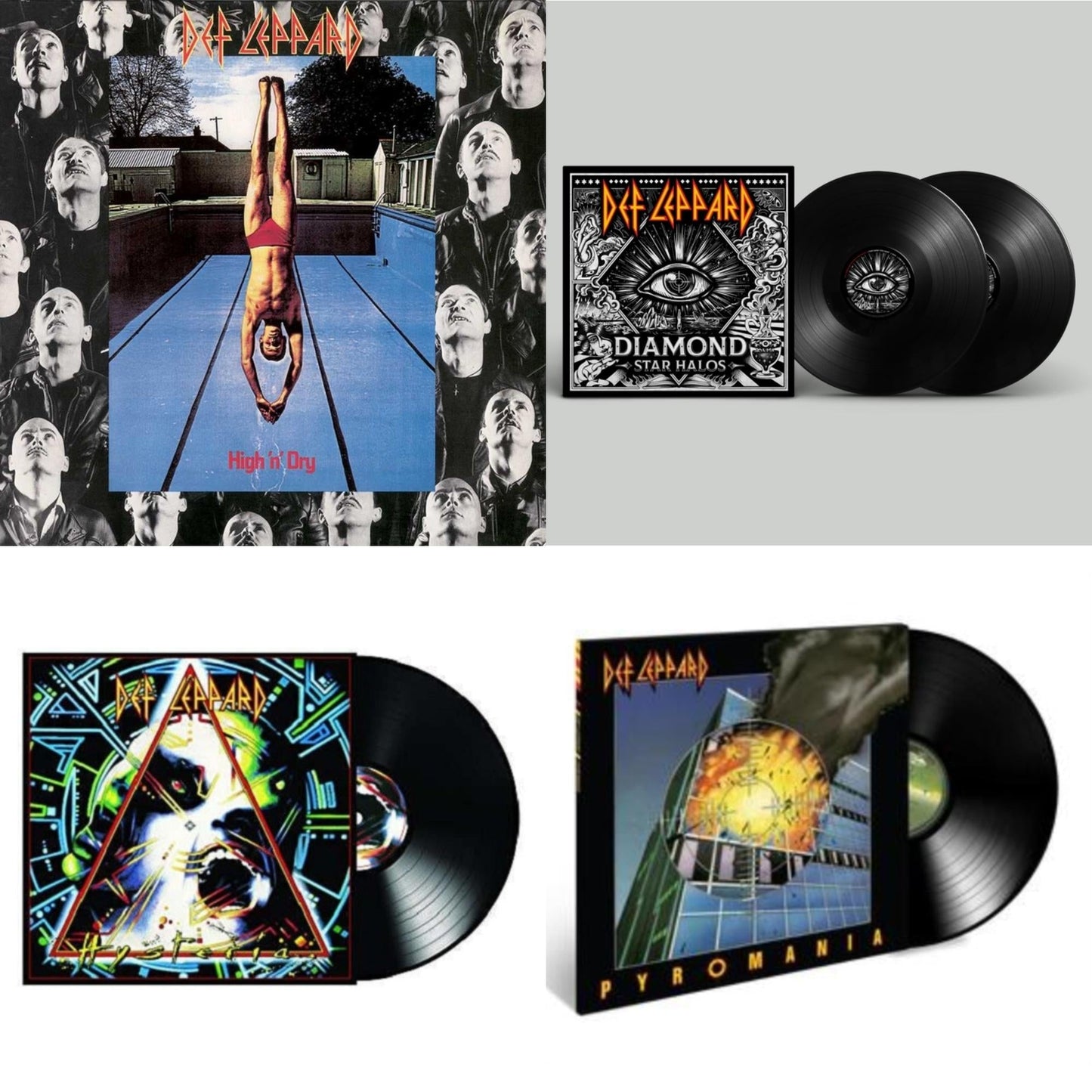Def Leppard - Diamond Star Halos (2LP) & High N Dry & Hysteria (2 LP) & Pyromania