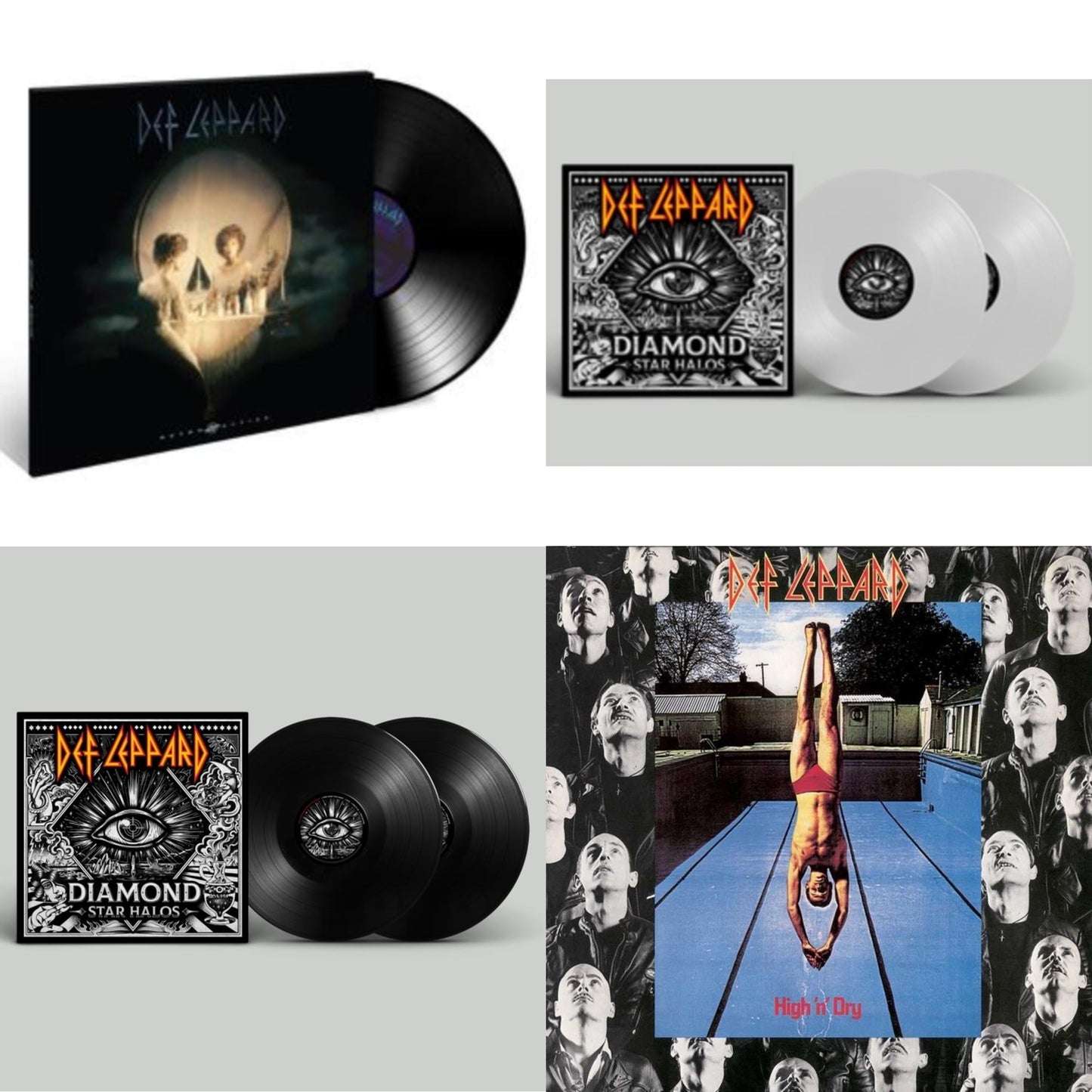 Def Leppard - Diamond Star Halos (Clear Vinyl/2LP) & Diamond Star Halos (2LP) & High N Dry & Retro Active (2LP)