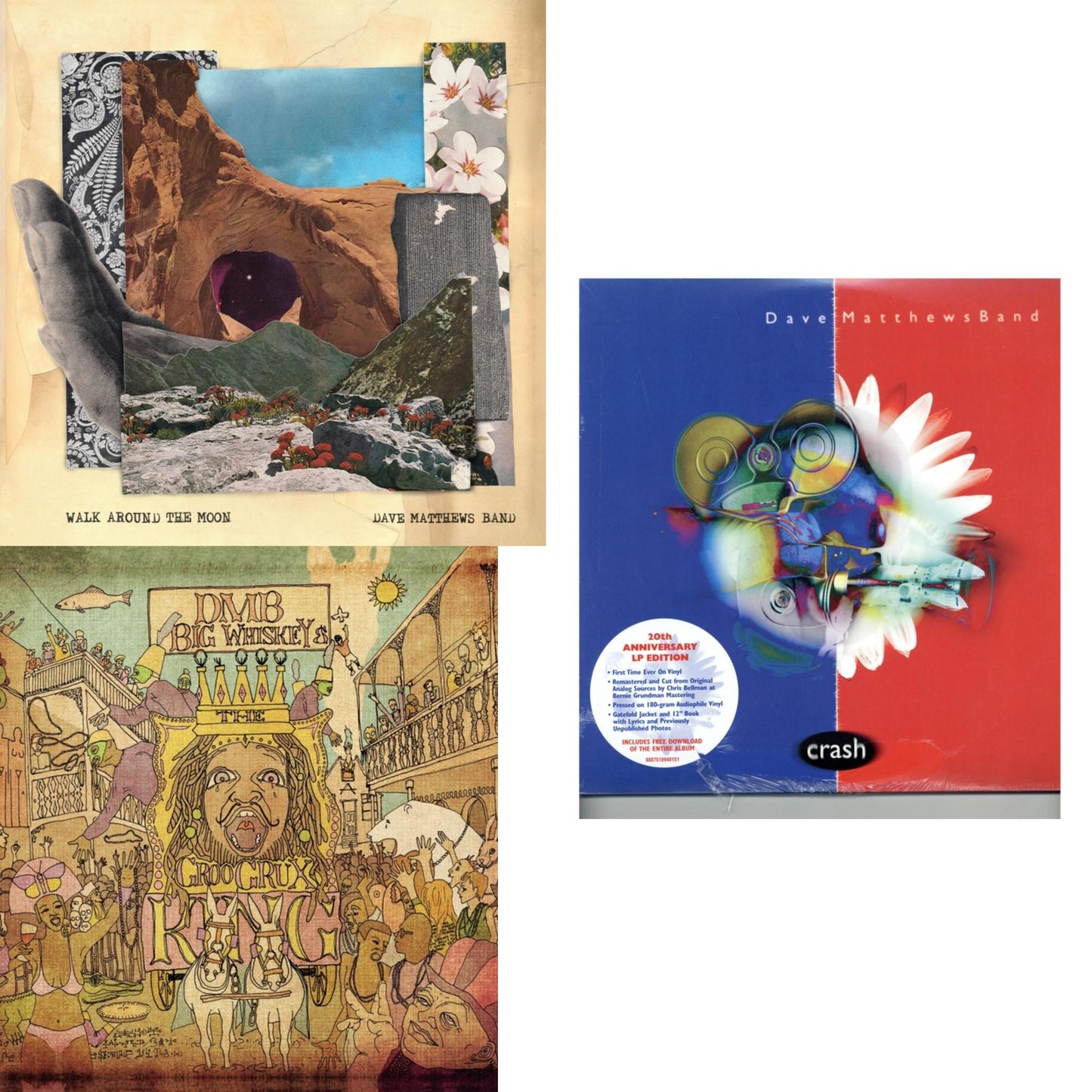 Dave Matthews Band - Walk Around The Moon & Big Whiskey & The Groogrux King (2LP/Gatefold) & Crash Anniversary Edition (2LP/180G/Dl Card/Deluxe LP/Gatefold)