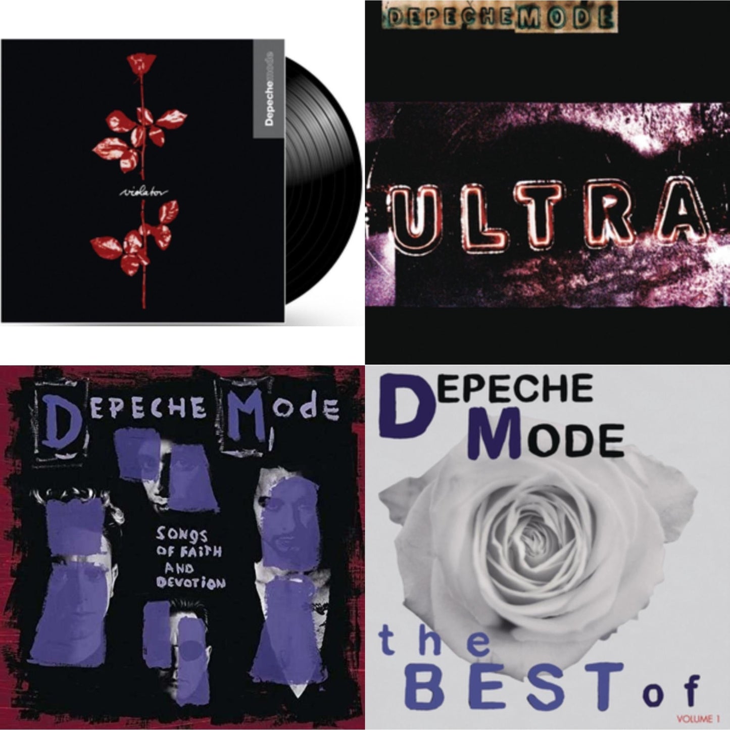 Depeche Mode - Violator (180G) & Ultra & Songs Of Faith And Devotion (180G) & Best Of Depeche Mode Vol.1 - LP Vinyl Bundle