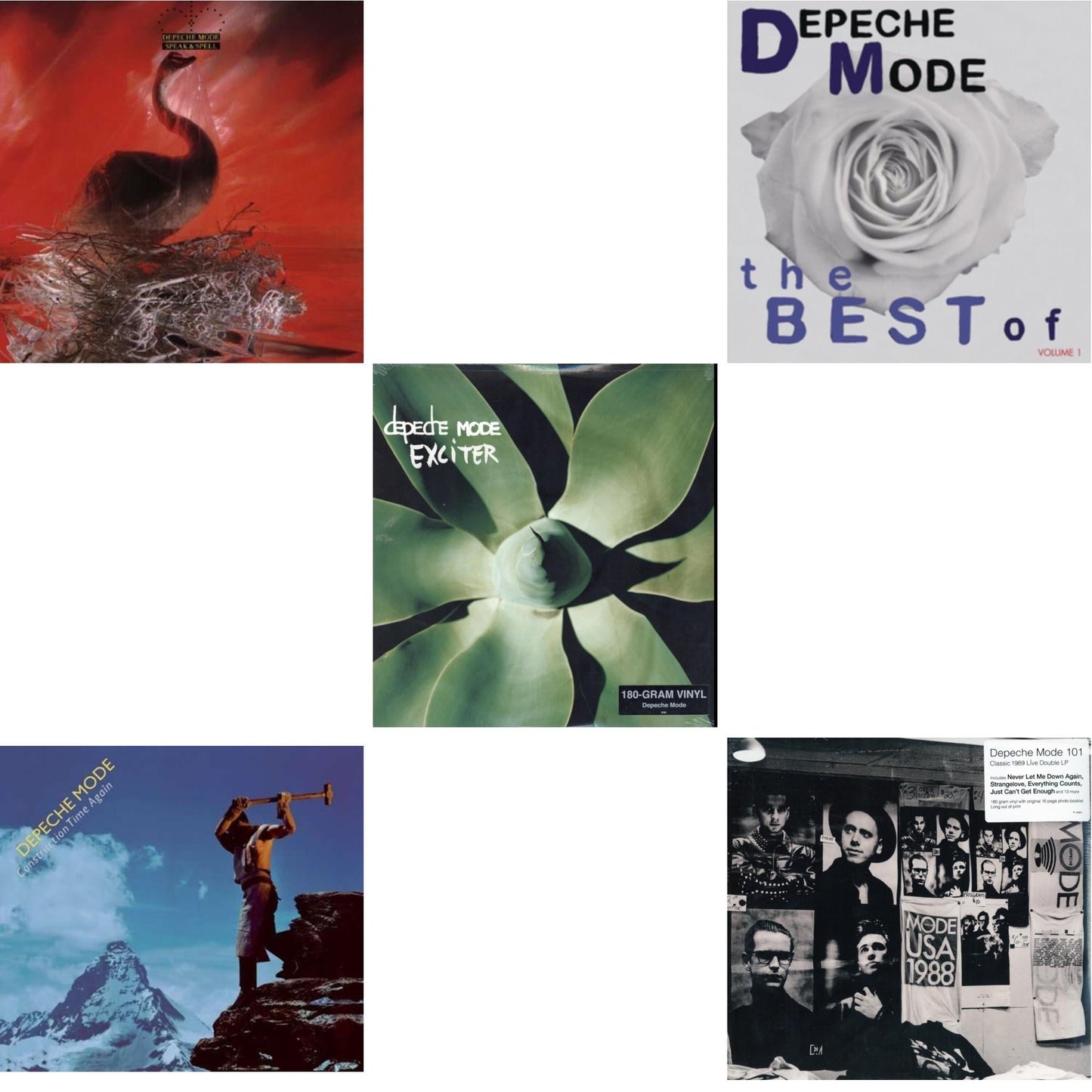 Depeche Mode - Speak & Spell & Construction Time Again & Exciter & Best Of Depeche Mode Vol.1 & 101 (2LP/180G)