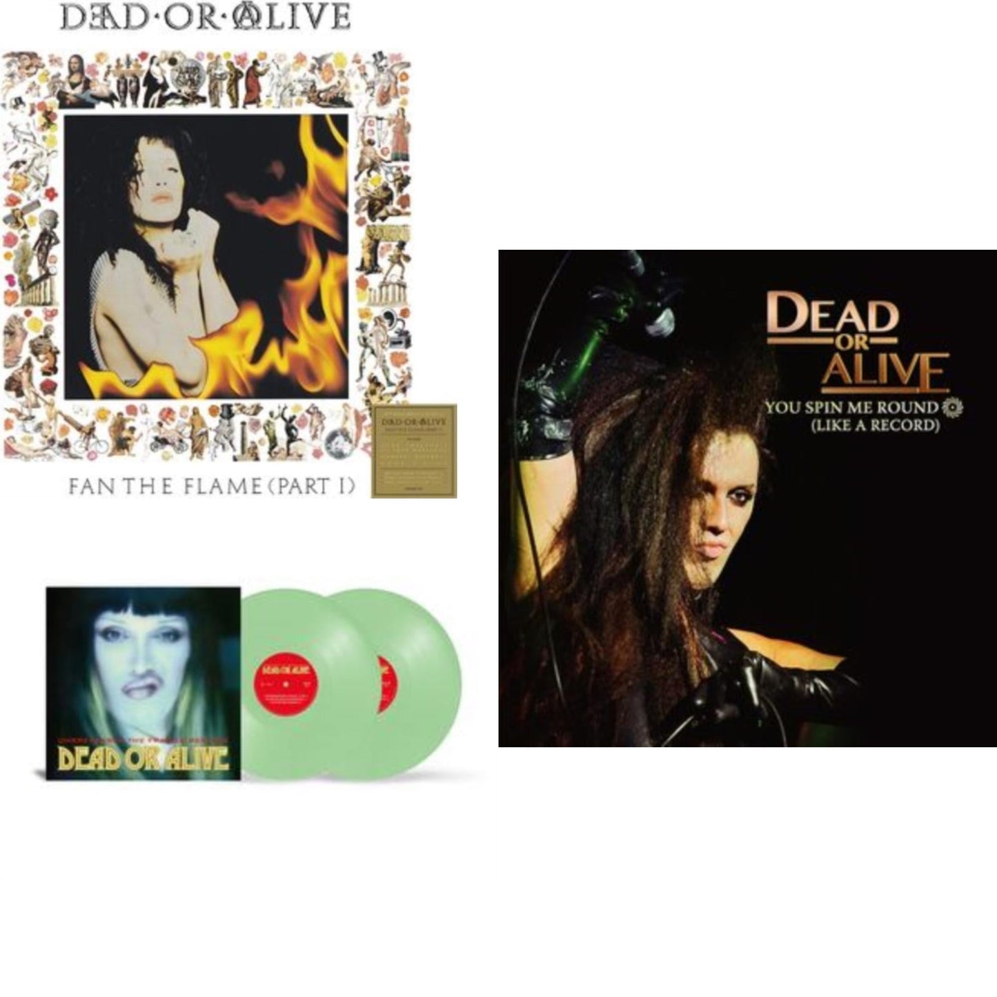 Dead Or Alive - Fan The Flame (Part 1) - 30Th Anniversary Edition (180G/White LP Vinyl) & Unbreakable - The Fragile Mixes (180G) & You Spin Me Round (Purple/Black Splatter LP Vinyl)