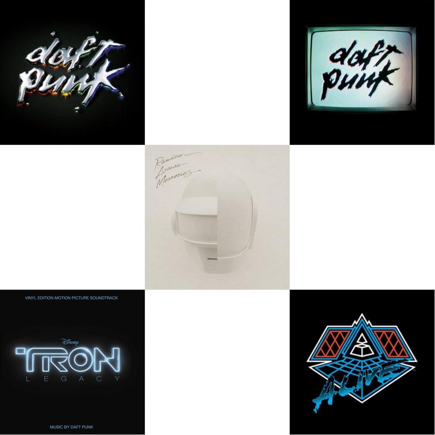 Daft Punk - Discovery & Tron: Legacy Ost (2LP/180G) & Random Access Memories (Drumless Edition) (2LP/180G) & Human After All (2LP) & Alive 2007 (2LP)