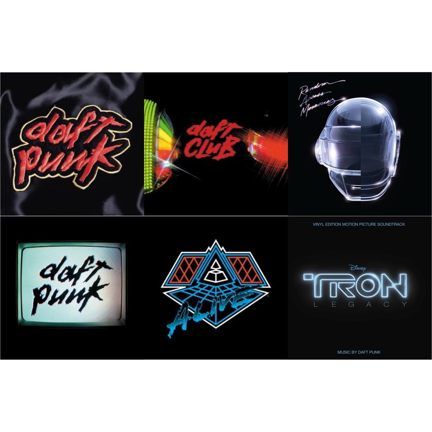 Daft Punk - Homework & Daft Club (2LP) & Random Access Memories (10Th Anniversary Edition/180G/3LP) & Human After All (2LP) & Alive 2007 (2LP) & Tron: Legacy Ost (2LP/180G)