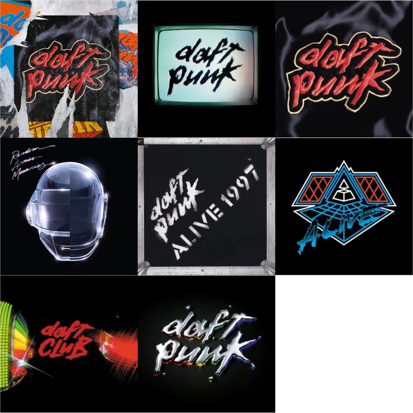 Daft Punk - Daft Club (2LP) & Human After All (2LP) & Homework & Alive 2007 (2LP) & Discovery & Alive 1997 & Random Access Memories (10Th Anniversary Edition/180G/3LP) & Homework (Limited/2LP)